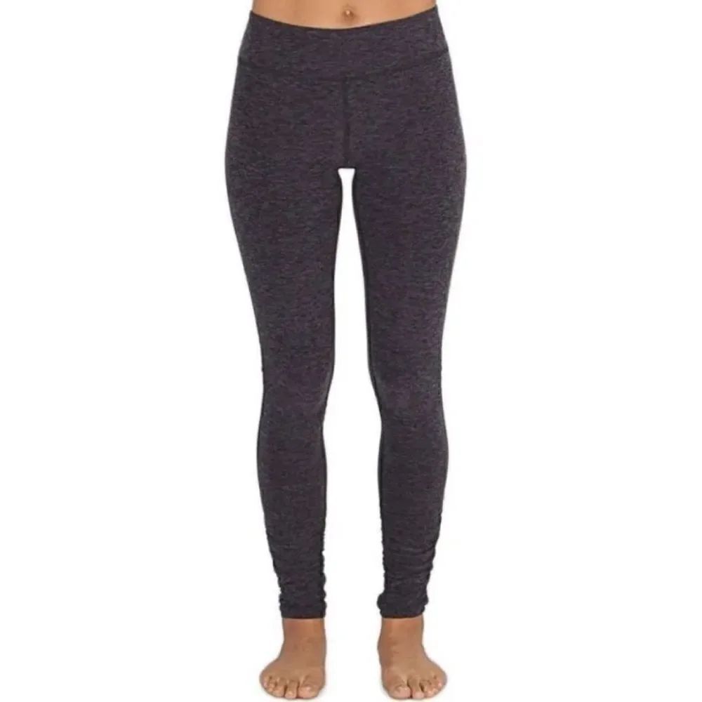 Beyond Yoga Essential Gathered Ruched Legging Heathered Navy Blue
